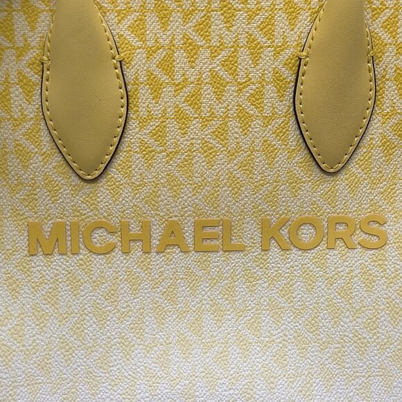 Authentic MICHAEL KORS Yellow PVC Satchel Bag mn195-112525 - Picture 8 of 16